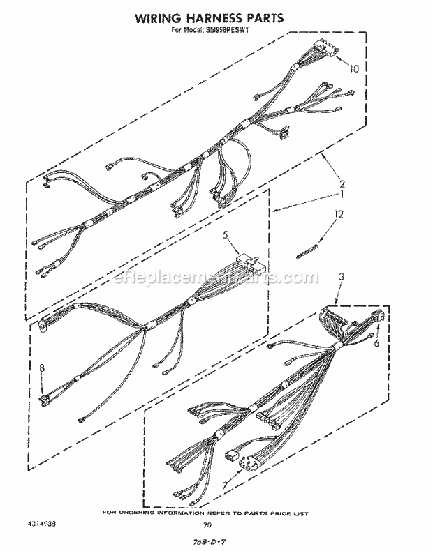 Whirlpool SM958PESW1 Gas Range Wiring Harness , Literature and Optional Diagram