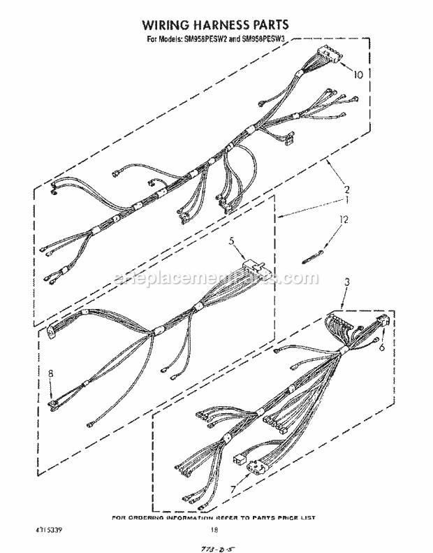 Whirlpool SM958PESW2 Gas Range Wiring Harness , Literature and Optional Diagram