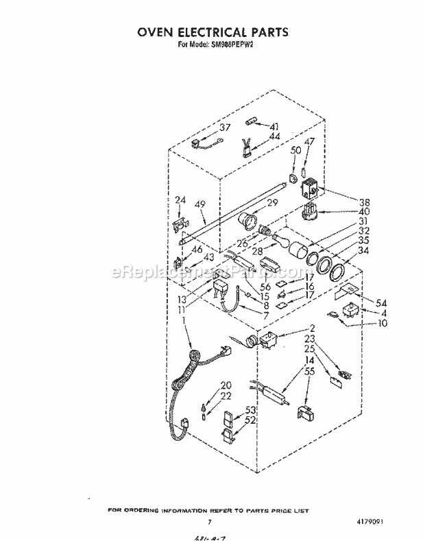 Whirlpool SM988PEPW2 Gas Range Oven Electrical Diagram