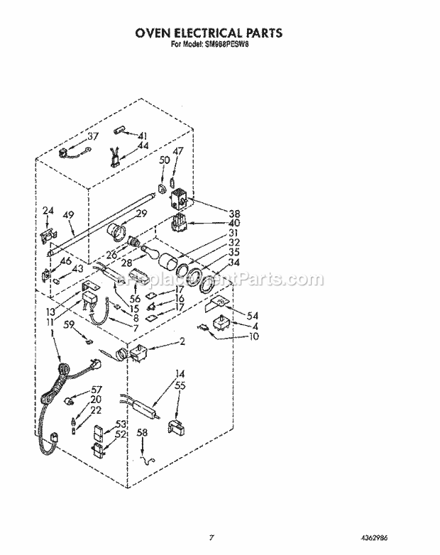 Whirlpool SM988PESW8 Gas Range Oven Electrical Diagram