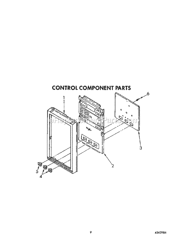 Whirlpool SM988PESW8 Gas Range Control Compartment Diagram