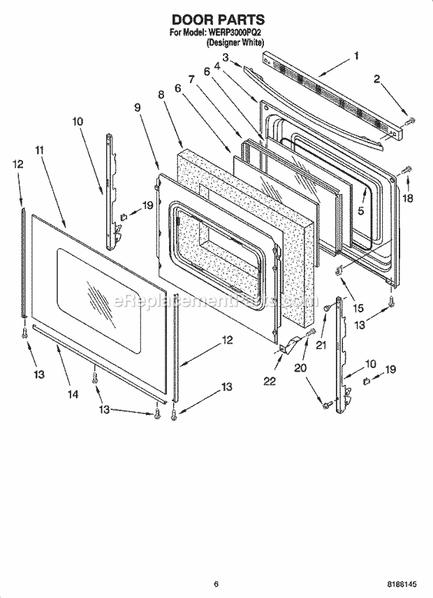 Whirlpool WERP3000PQ2 Freestanding Electric Door Parts, Optional Parts Diagram