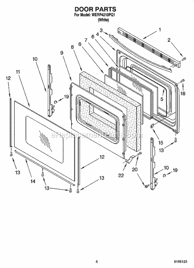 Whirlpool WERP4210PQ1 Freestanding Electric Range Door Parts, Optional Parts Diagram