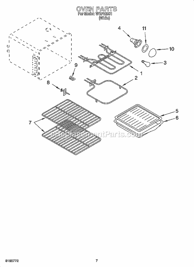 Whirlpool WGP32801 Freestanding Electric Oven Parts, Miscellaneous Parts Diagram